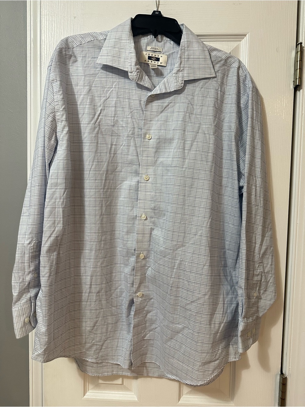 Joseph Aboud Modern FitMen's Light Blue Checked Button-Up Shirt - 17 1/2-32-33